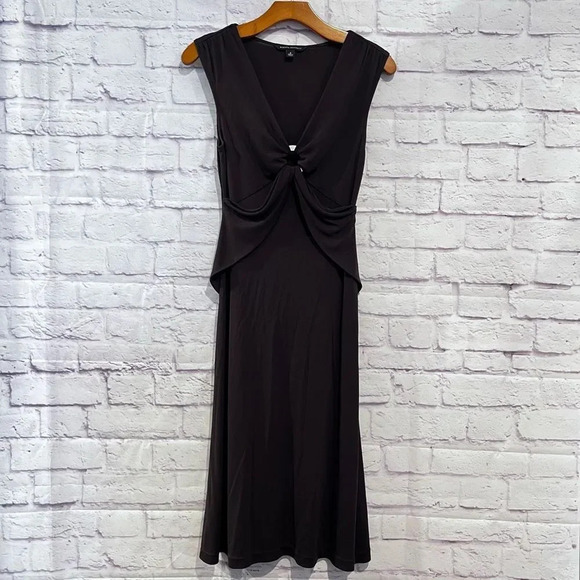 Banana Republic Sleeveless Dress Brown w/Silver Metal Keyhole Ring Size 2 - Picture 1 of 9